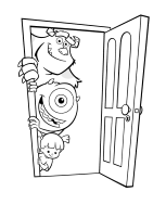 A coloring page of monsters inc